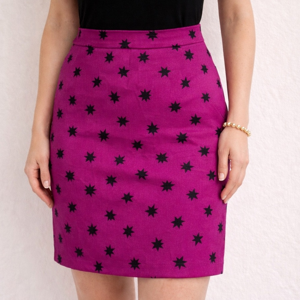 Halogen Purple Star Print Mini Pencil Skirt 00P